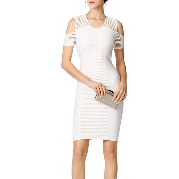 Yigal Azrouel White Sheath Cold Shoulder Dress. Size 0. - Picture 1 of 9